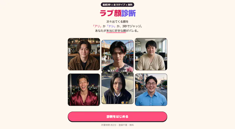 ラブ顔診断 (Love Face Diagnosis) screenshot 2
