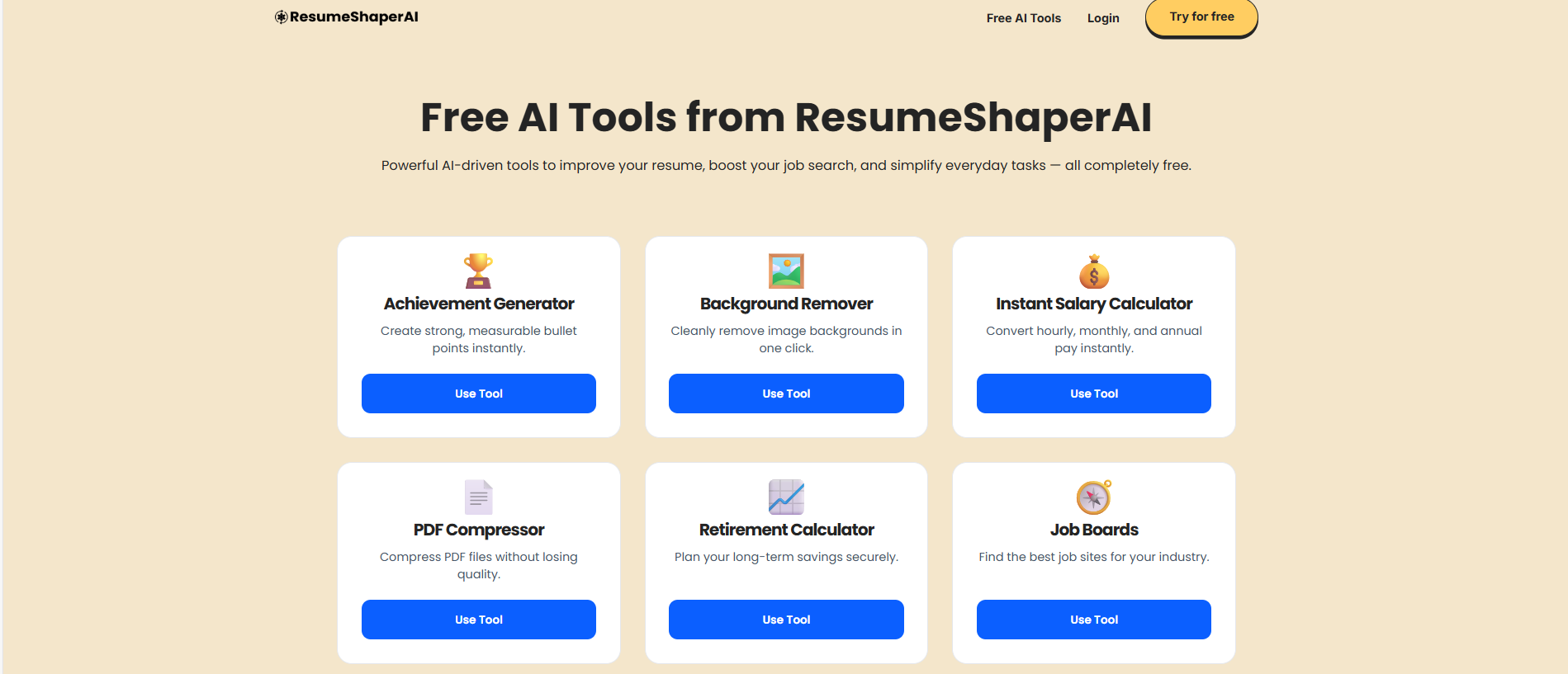Free AI Tools For Jobseekers - Main product screenshot demonstrating key features and user interface