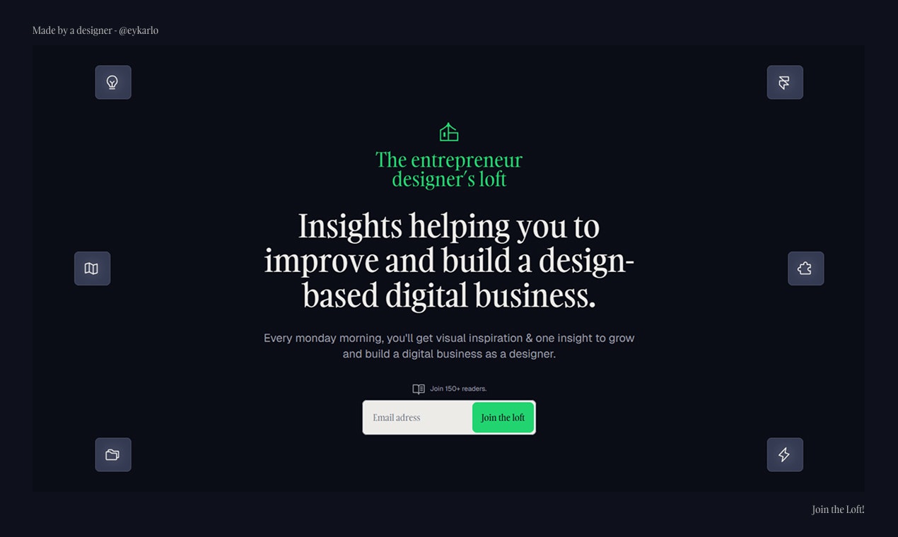 Média Le loft du concepteur entrepreneur - Newsletter pour les concepteurs souhaitant s'améliorer et construire. 2