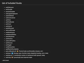 React Hooks Kit – 20+ TypeScript Hooks gallery image