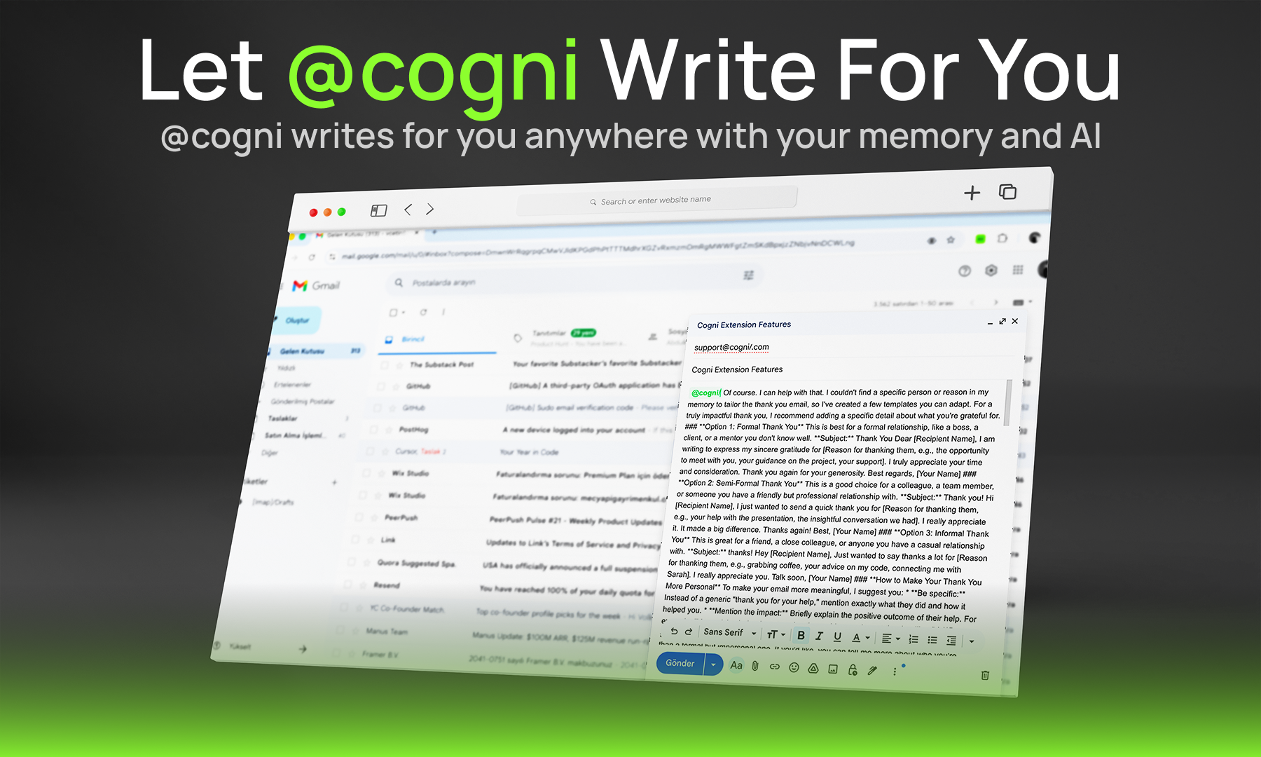 CogniMemo Extension - Screenshot 4 showing product features and functionality