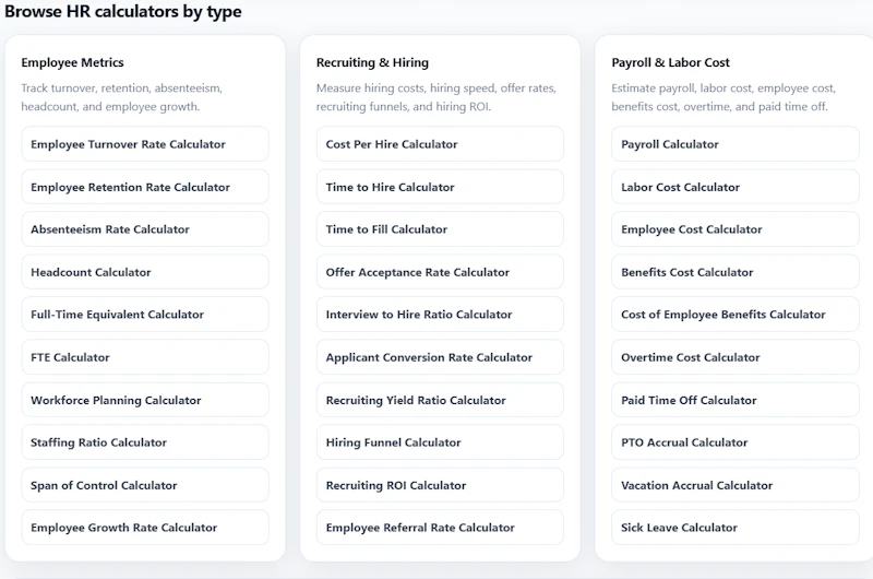 TinyCalculators.com screenshot 5