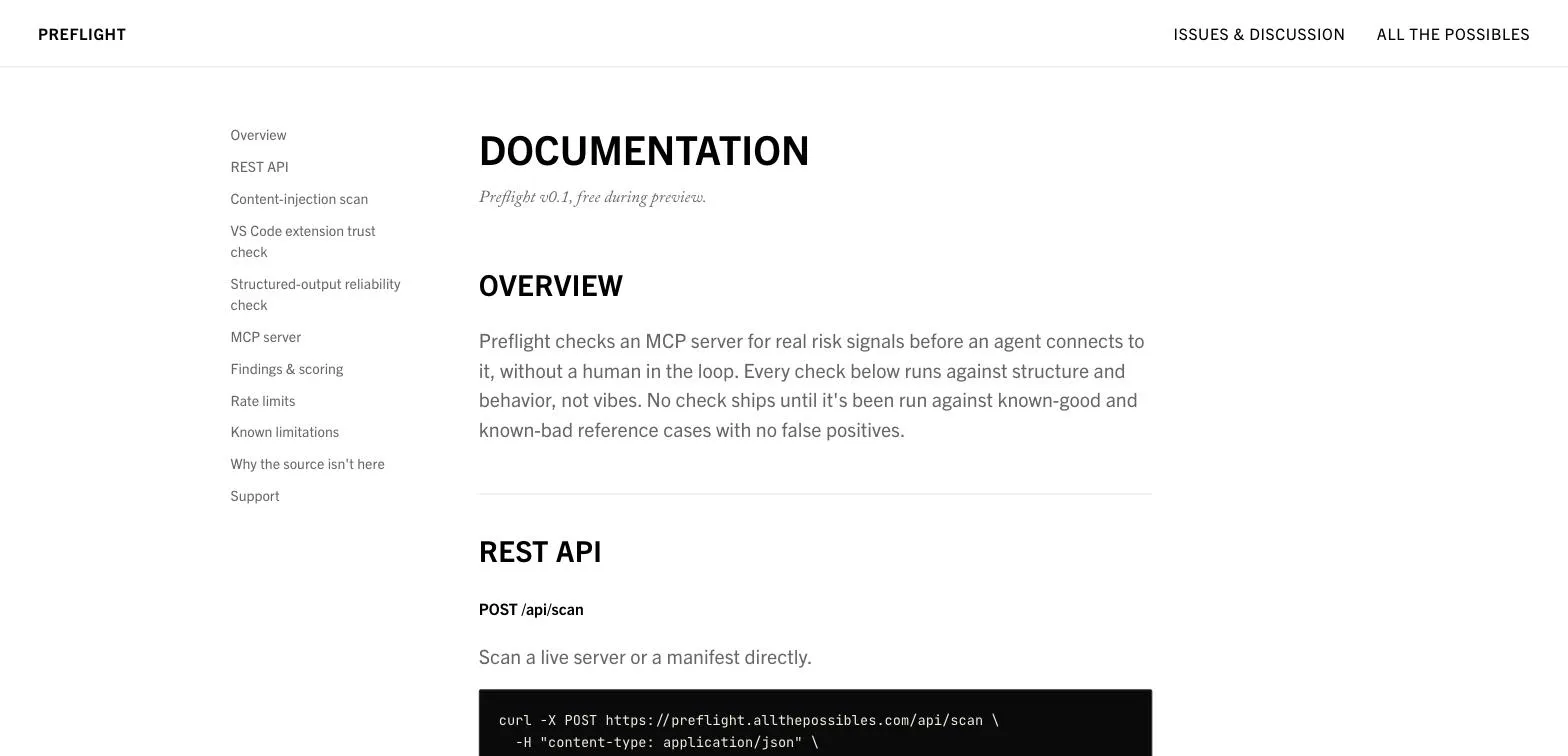 Preflight: MCP server security check gallery image
