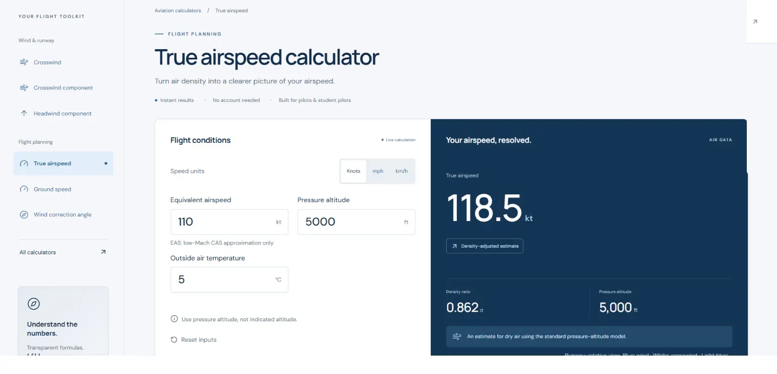 Aviation calculator gallery image