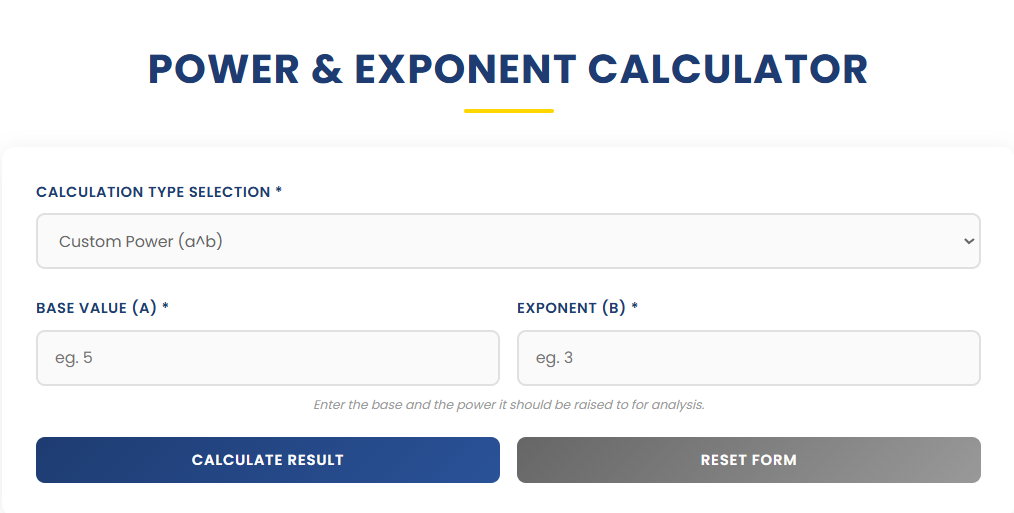 Exponent Calculator | Ease Tools gallery image
