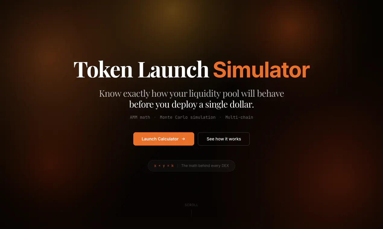 Token Launch Simulator 제품 배너