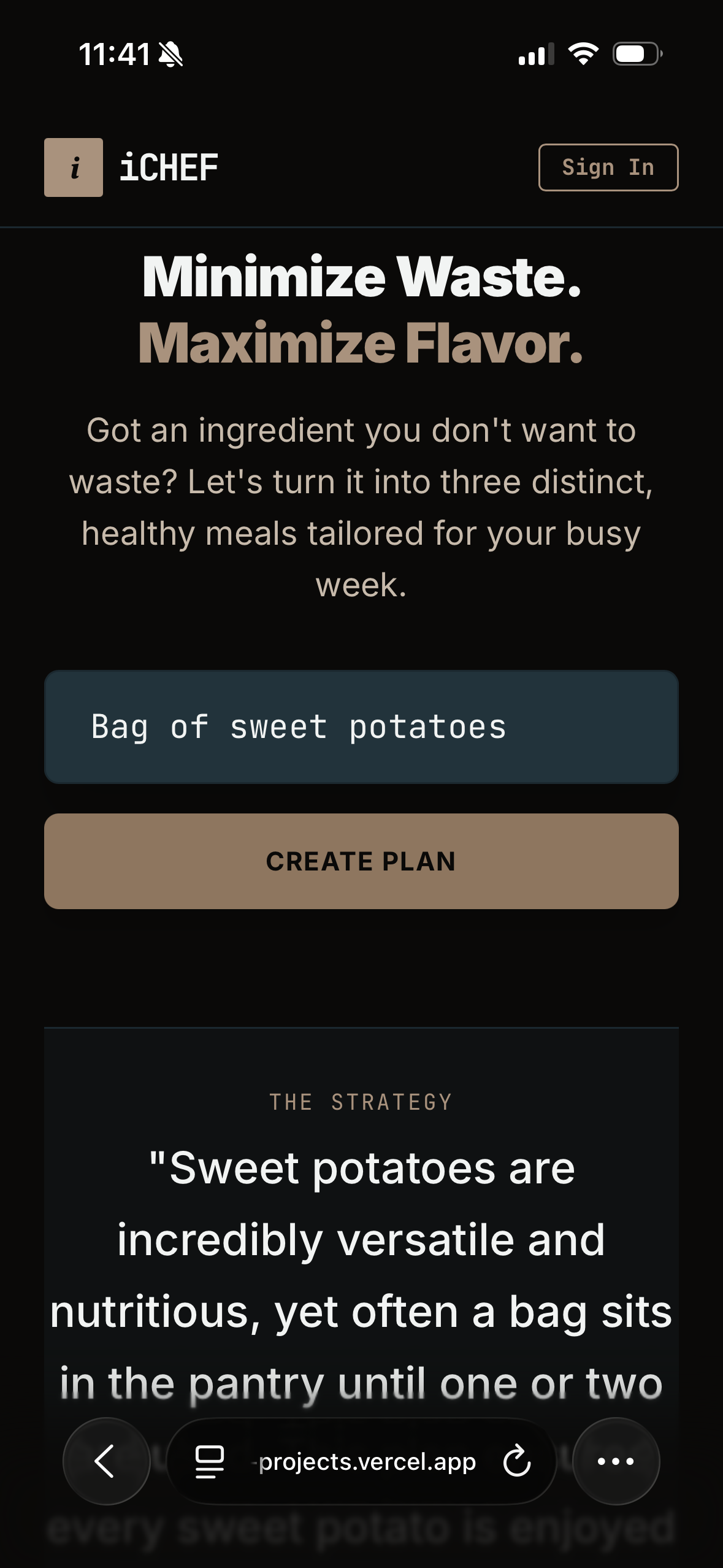 iChef - Screenshot 2 showing product features and functionality