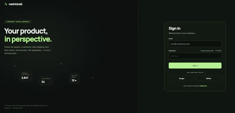 MetricTrail screenshot 2