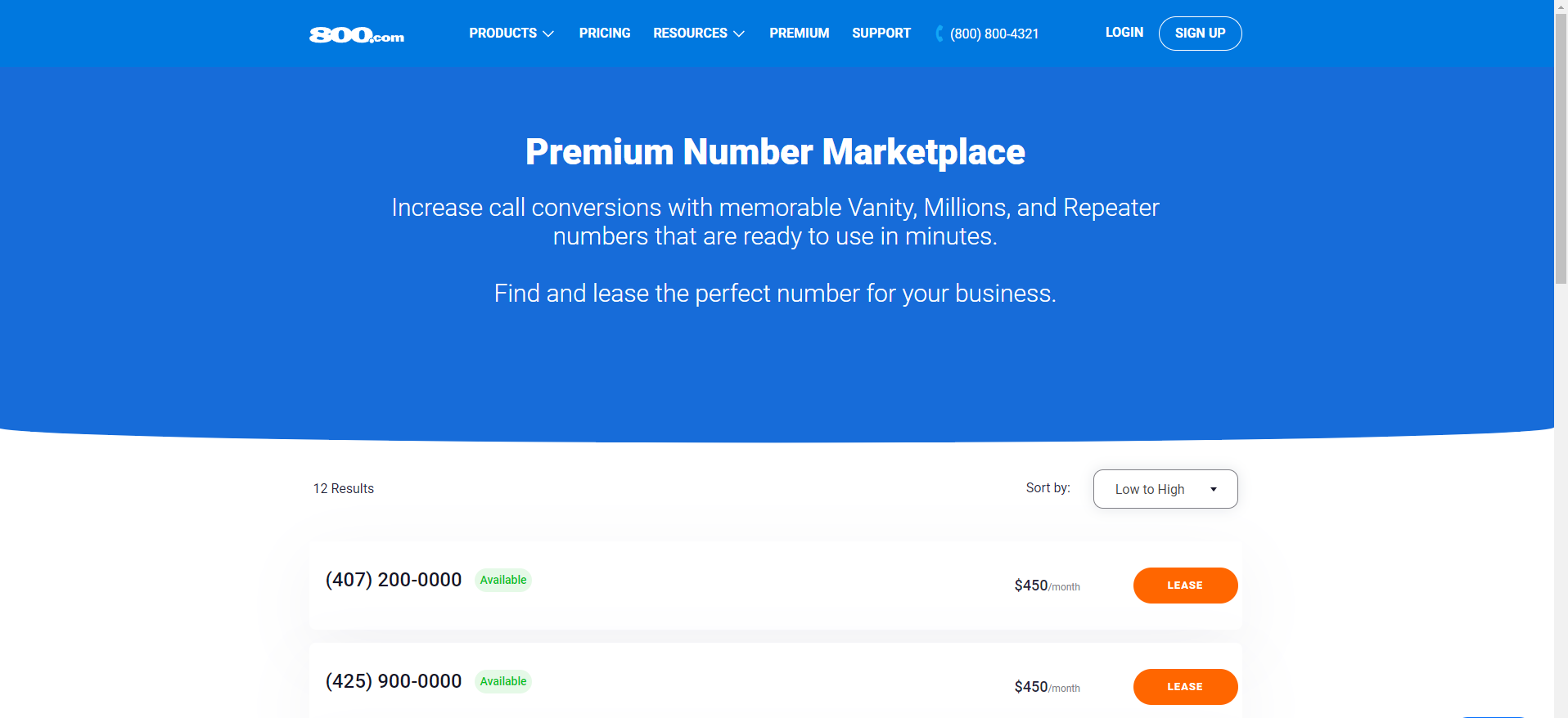 Premium number Marketplace