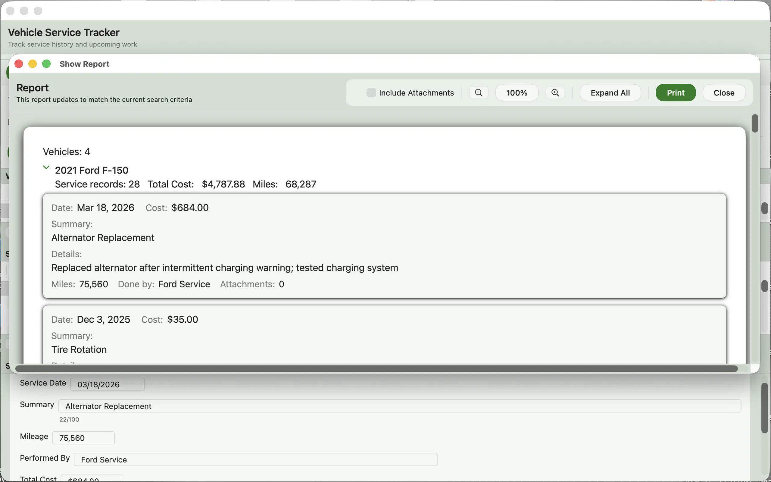 Vehicle Service Tracker gallery image