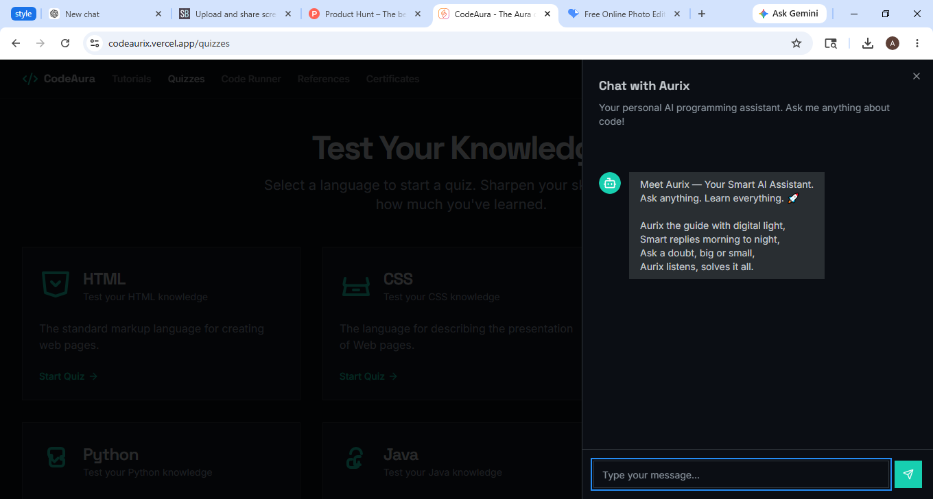 CodeAurix — Learn, Code, Build with AI gallery image
