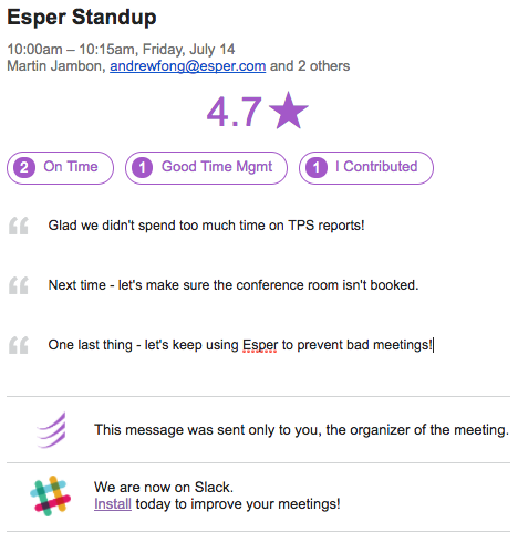 Esper - Rate My Meetings gallery image