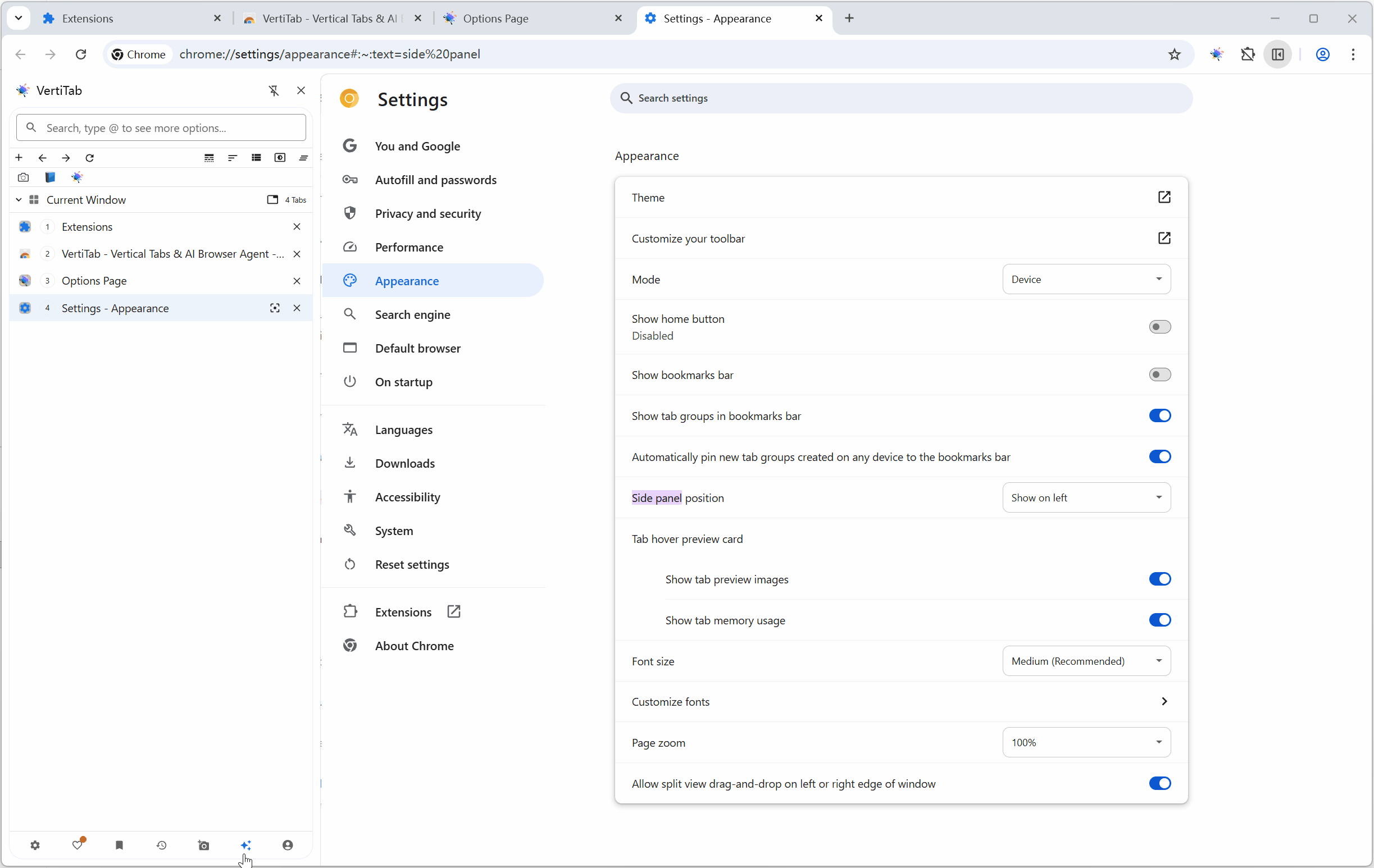 VertiTab 3.4 - Screenshot 3 showing product features and functionality