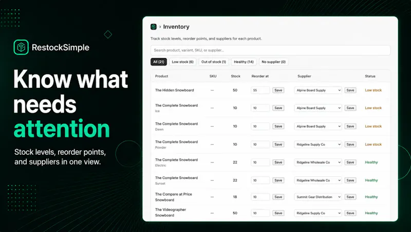 RestockSimple screenshot 3