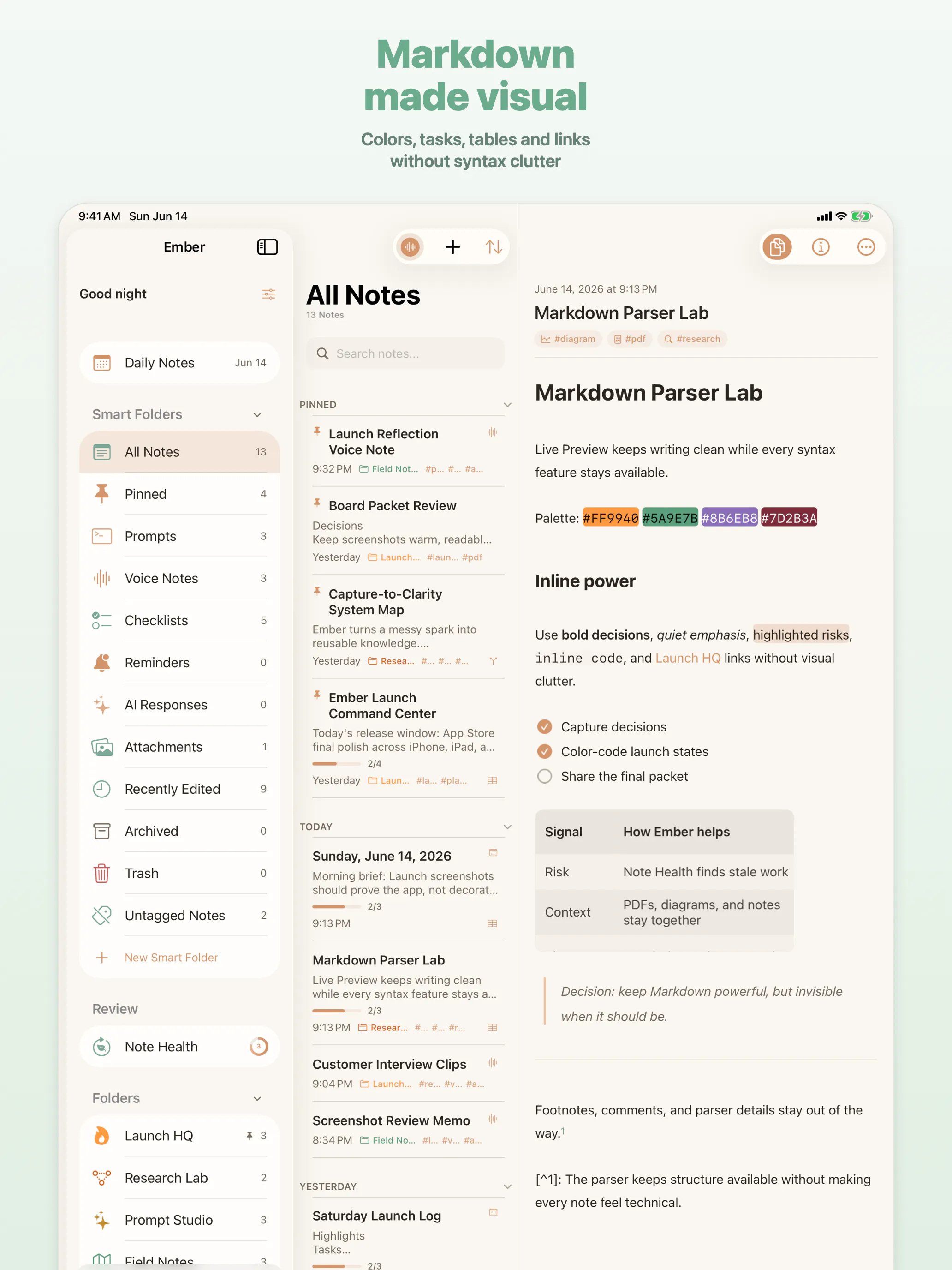 Ember: Markdown Notes gallery image