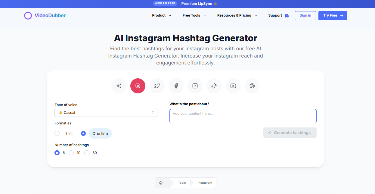 Instagram Hashtag Generator gallery image