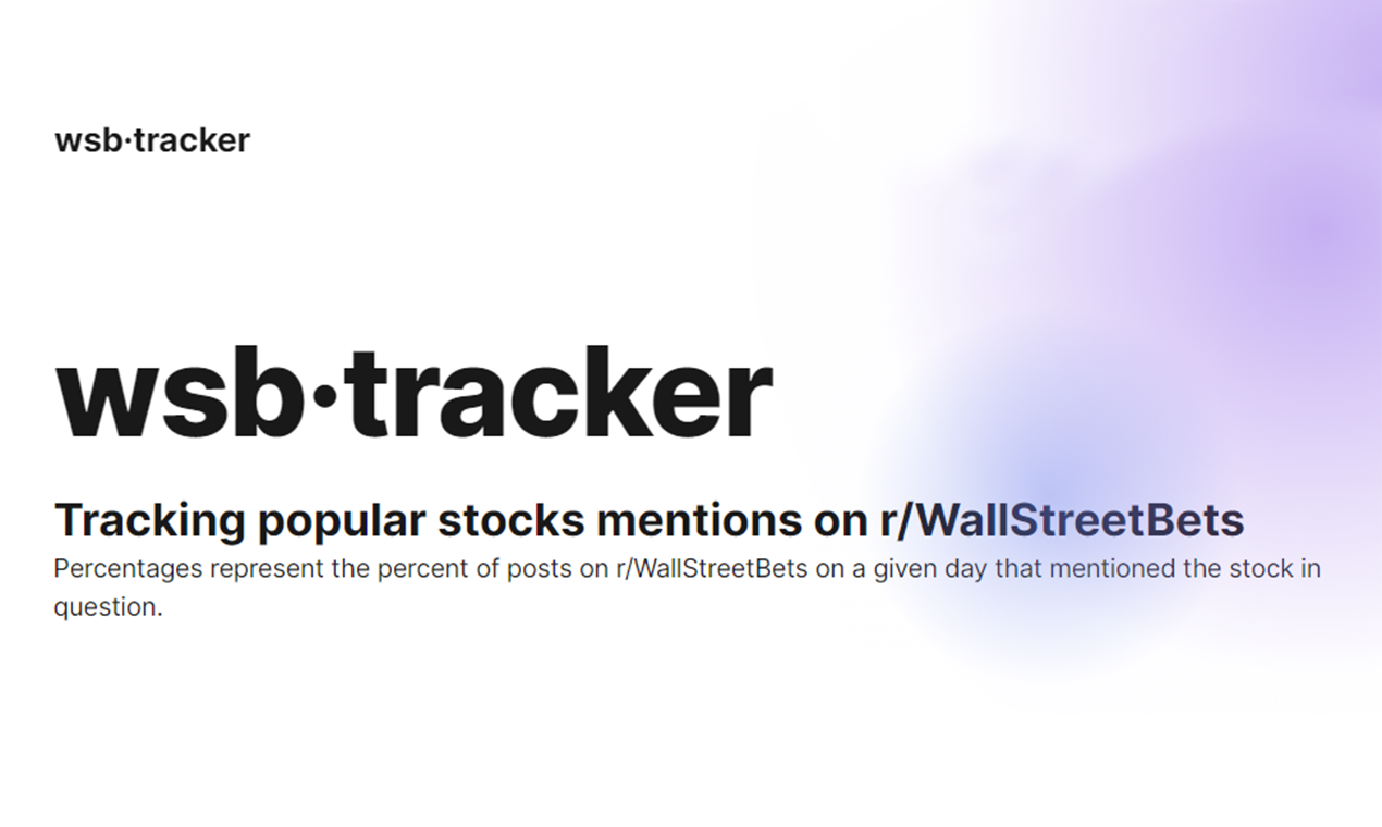 Wall Street Bets Tracker gallery image