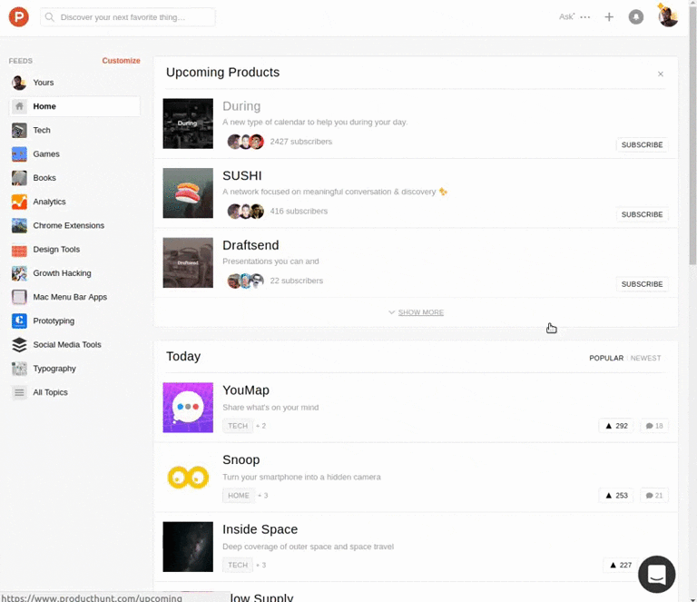 Back to Top button for Product Hunt media 1