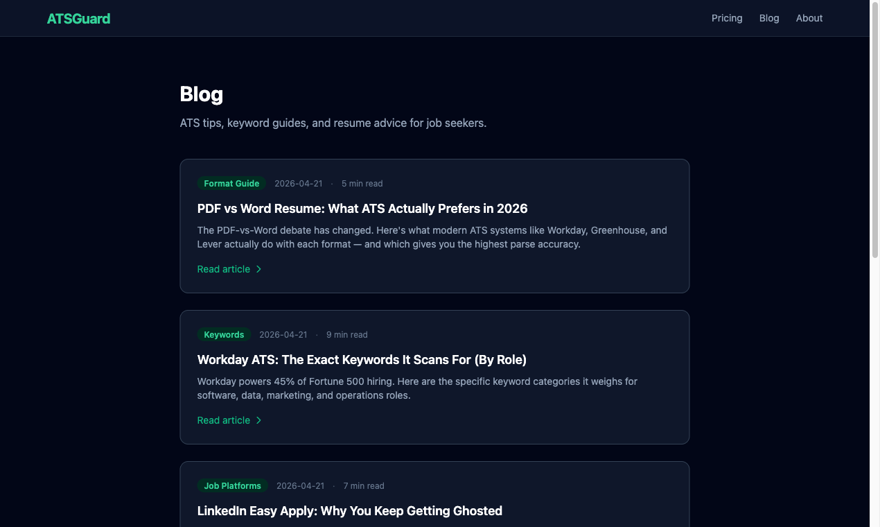 ATSGuard — Free ATS Resume Scanner gallery image