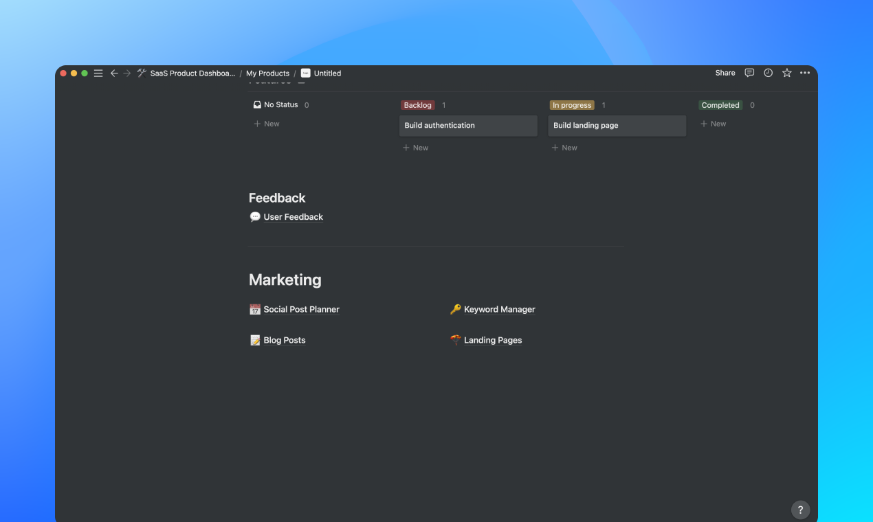SaaS Dashboard, launch & manage products gallery image