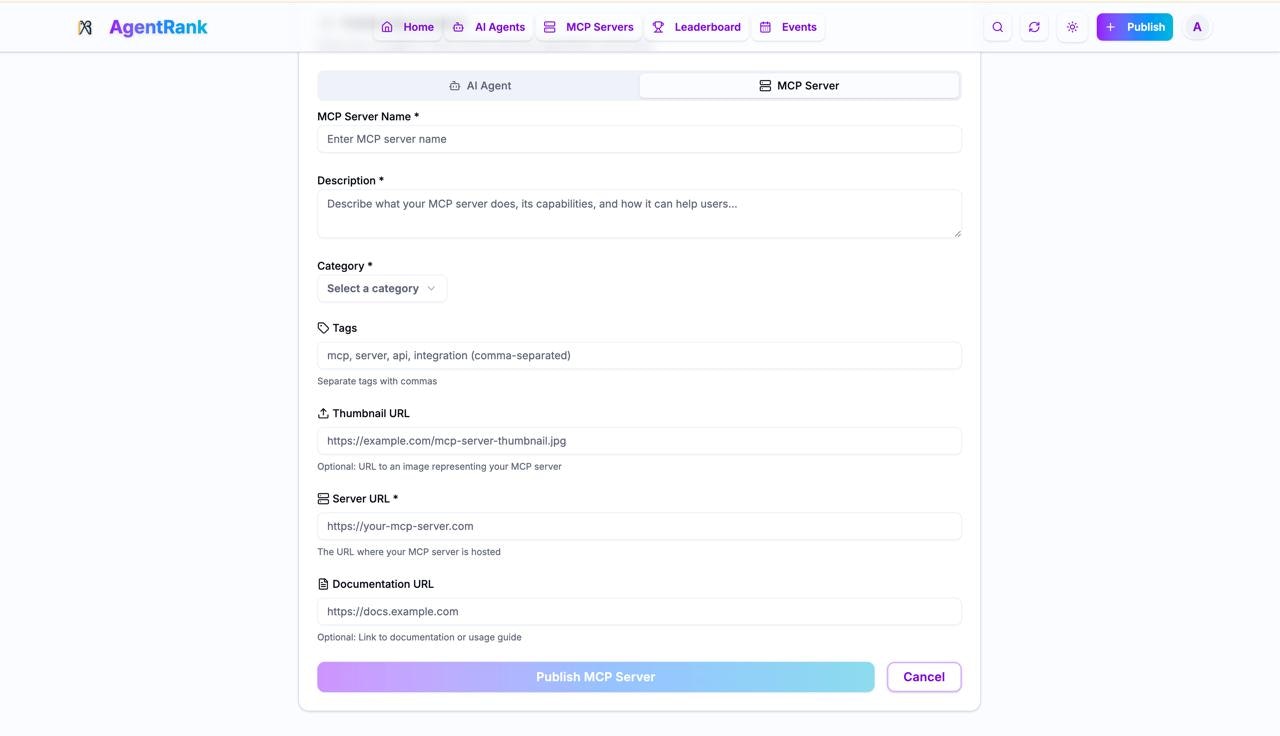 AgentRank - Main product screenshot demonstrating key features and user interface