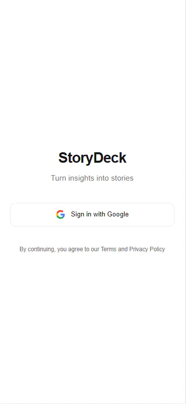 StoryDeck — Turn insights into stories 项目横幅