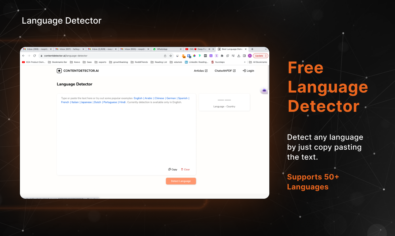 startuptile Free Language Detector-Detect any language by just copy pasting the text