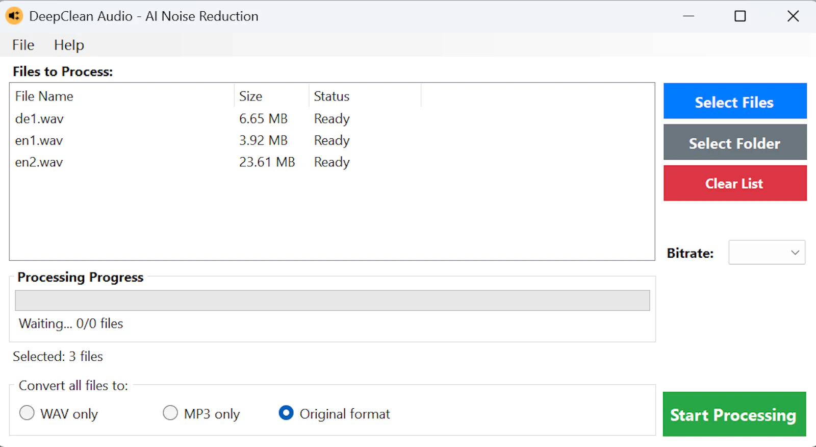 DeepCleanAudio screenshot 2
