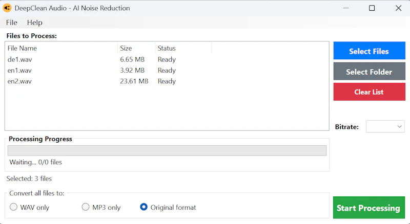 DeepCleanAudio screenshot 2