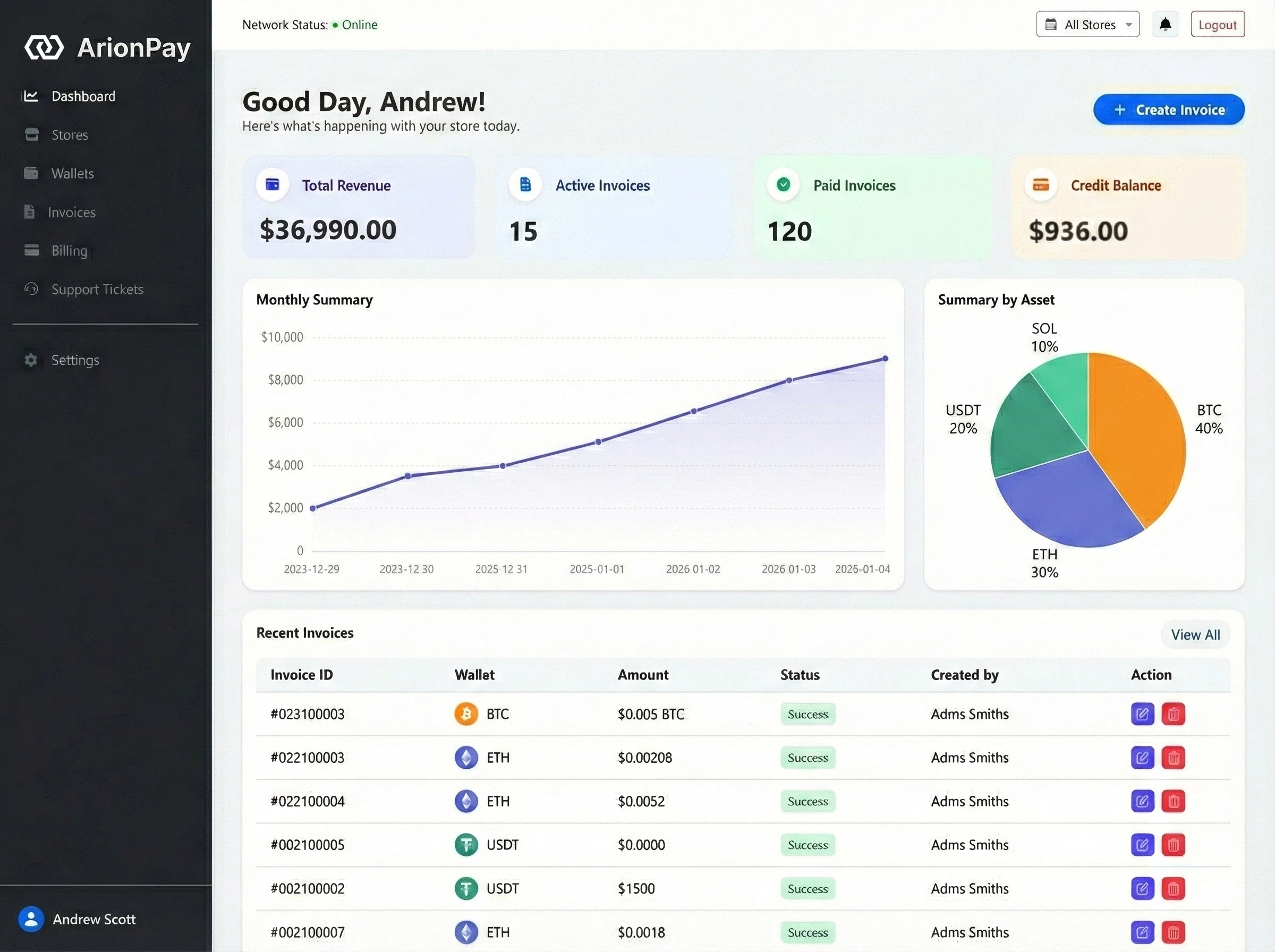 Arionpay Crypto Payment Gateway