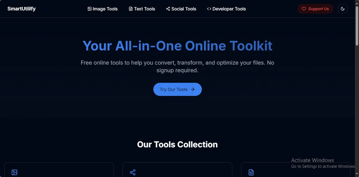 SmartUtilify | All-in-One Online Toolkit