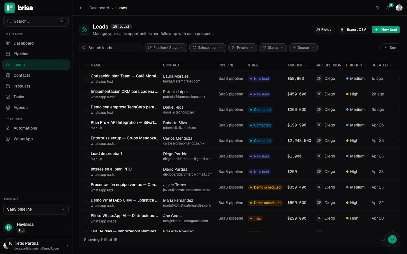 Brisa CRM screenshot 5