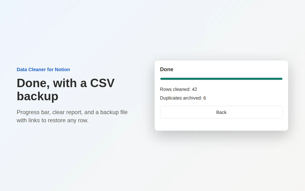 Data Cleaner for Notion gallery image