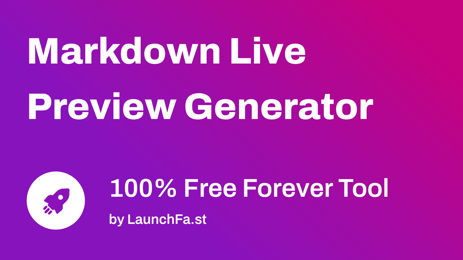Markdown Live Preview Generator - 100% kostenlose Live -Vorschau auf Ihren Markdown. Medien 1