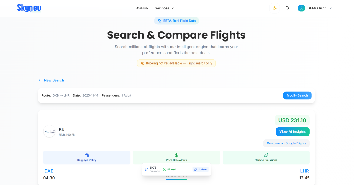 Skyneu — AI-Powered Travel Stack - Screenshot 2 preview