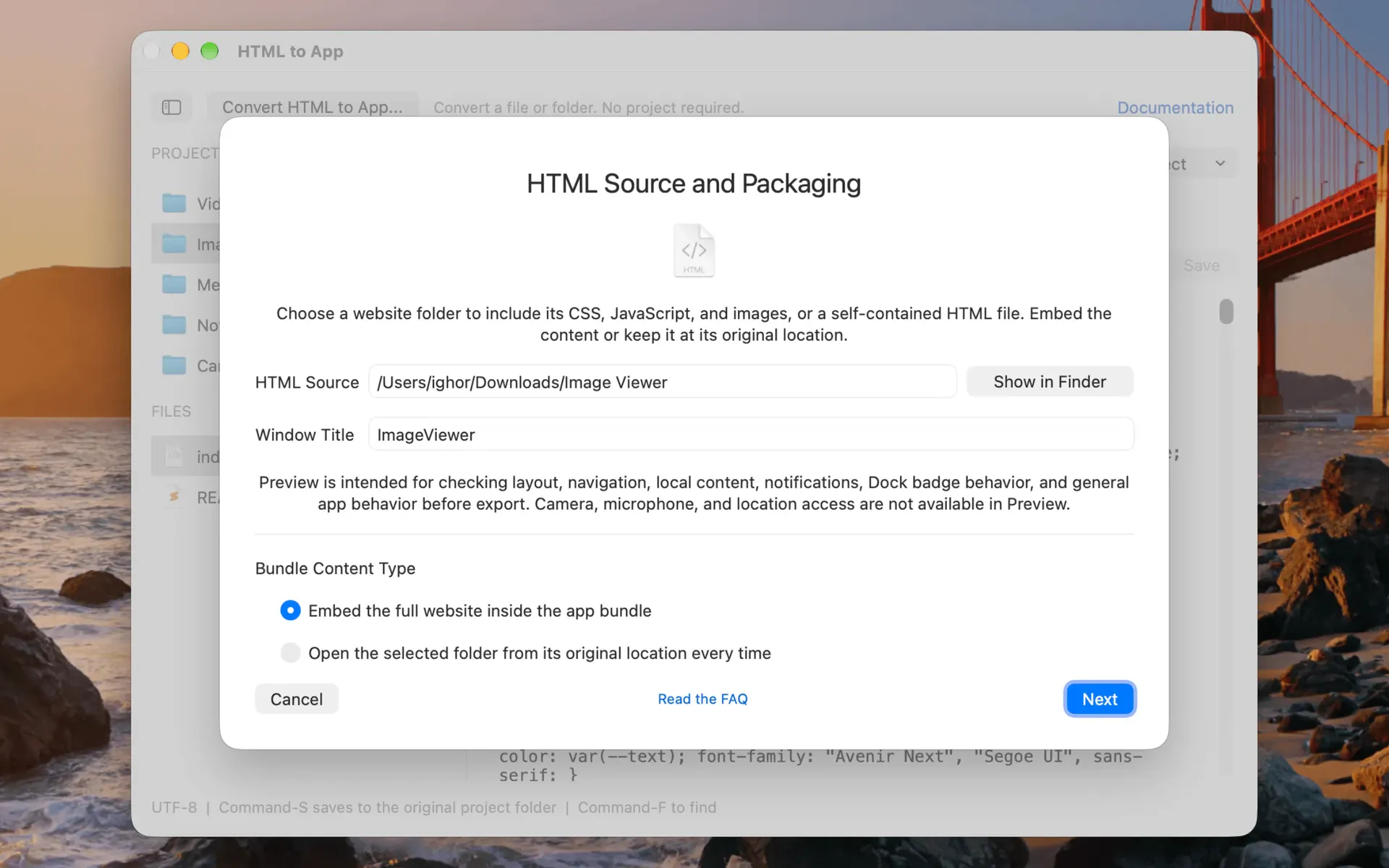 HTML to App gallery image