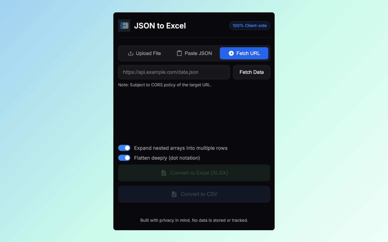 JSON to Excel Converter gallery image