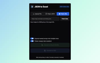 JSON to Excel Converter gallery image