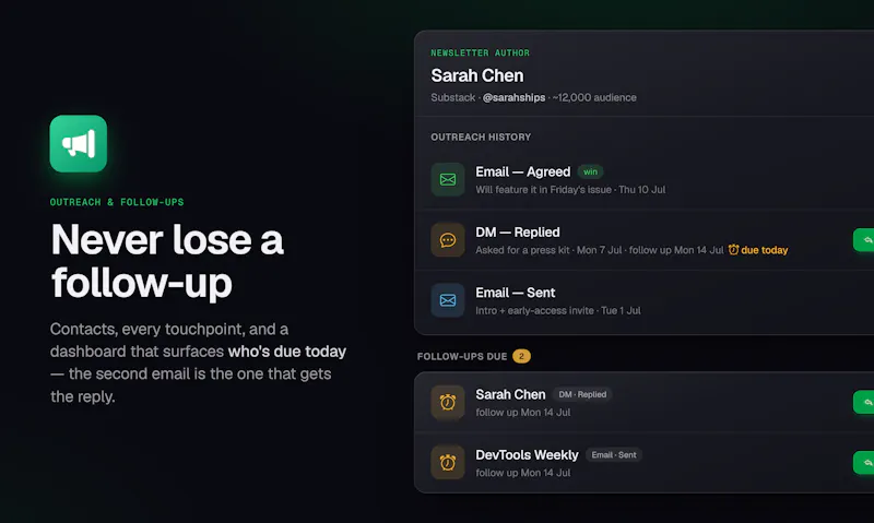 OutreachLog screenshot 1