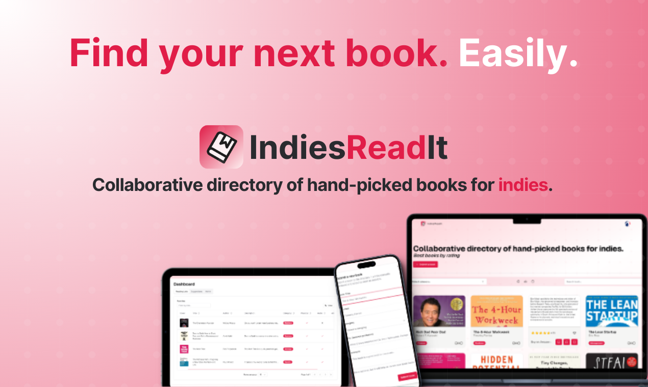 startuptile IndiesRead.it-Collaborative directory of hand-picked books for indies