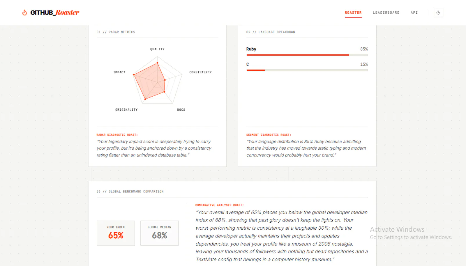 Github Roaster screenshot 3