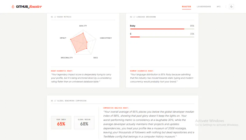Github Roaster screenshot 3