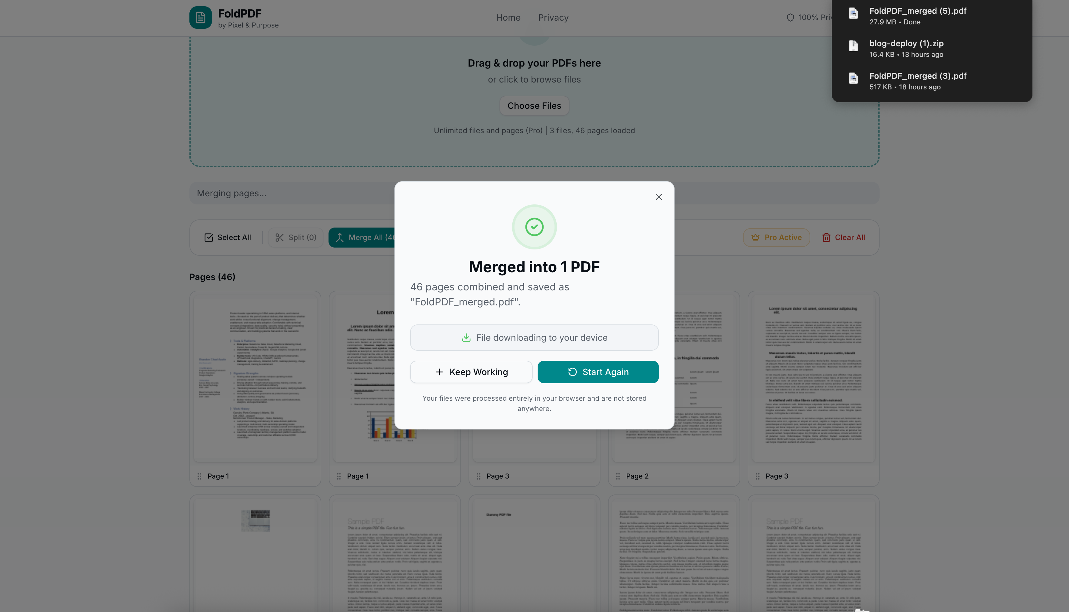 FoldPDF - Screenshot 4 showing product features and functionality