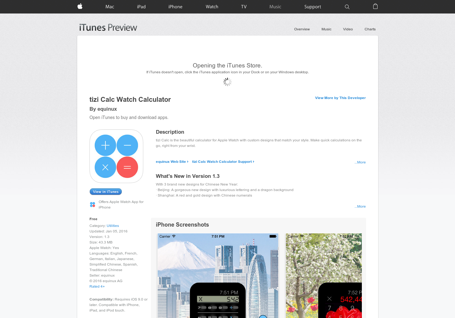 tizi Calc for Apple Watch