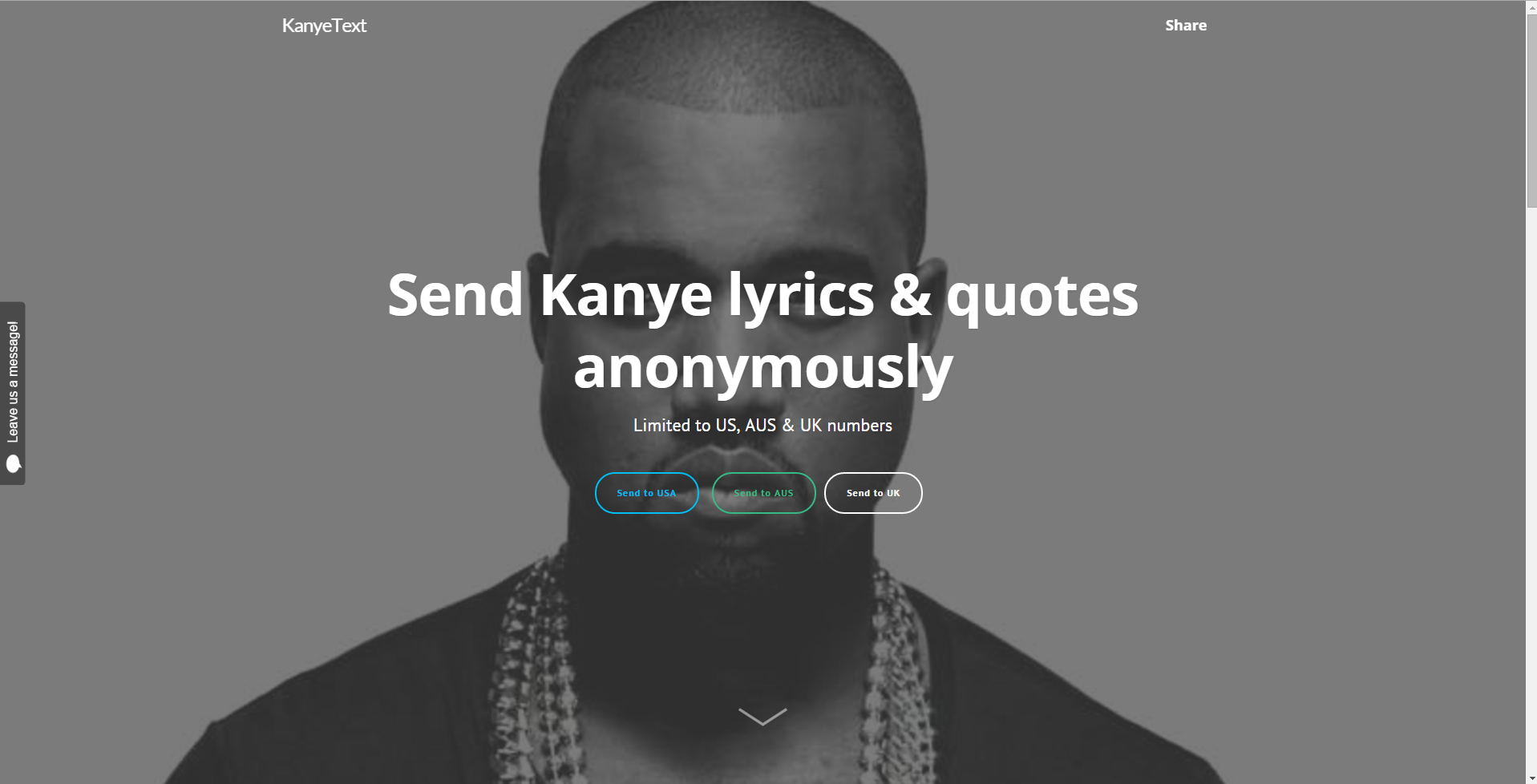 KanyeText Send Kanye lyrics & quotes anonymously Product Hunt
