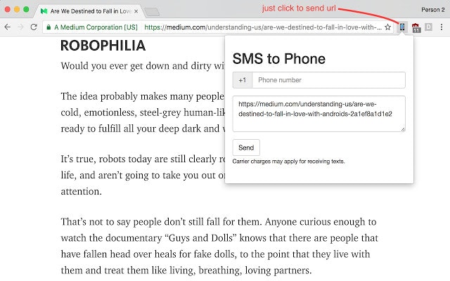 Chrome to Phone via SMS gallery image