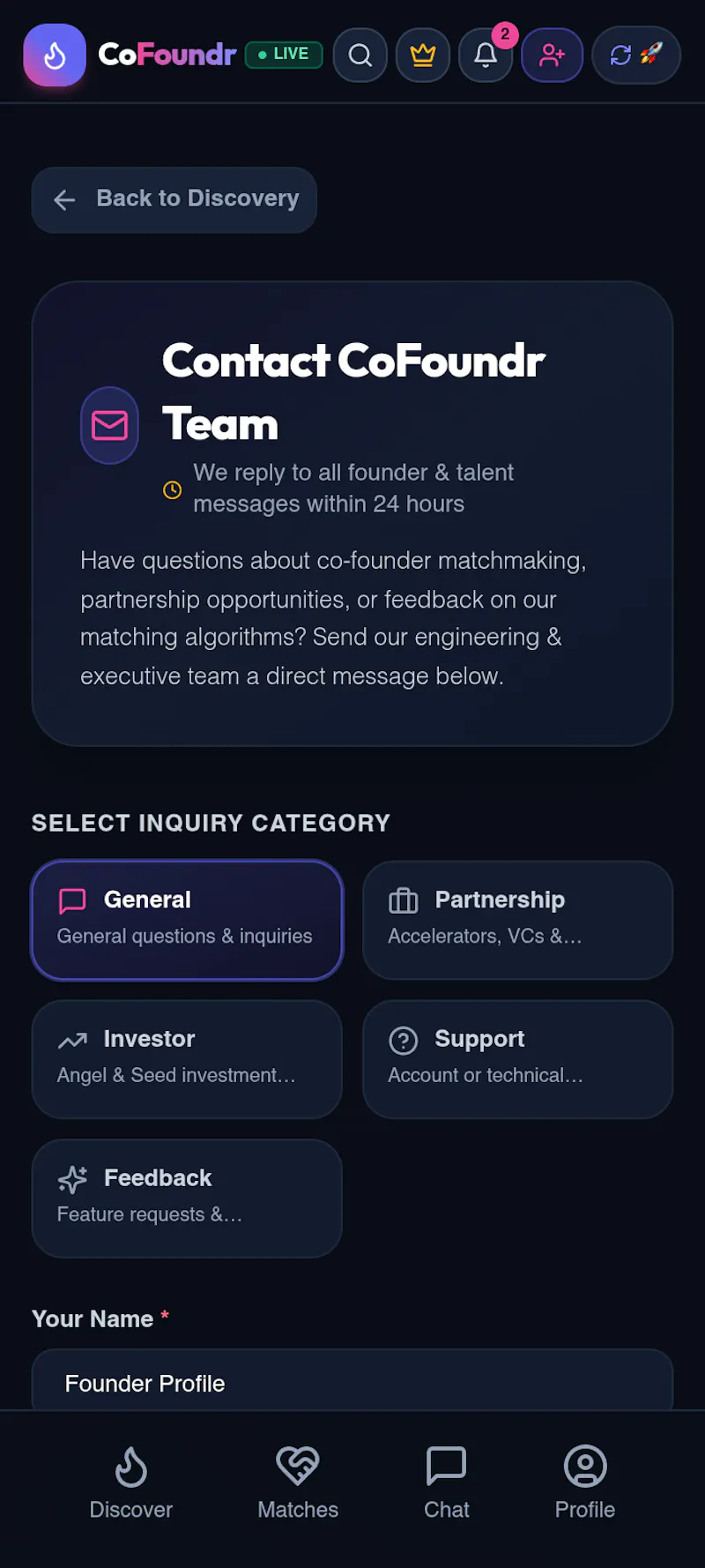 CoFoundr : Find a Cofoundr screenshot 2