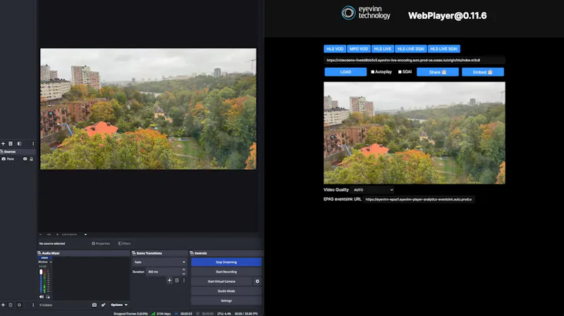 Eyevinn Live Encoding screenshot 2
