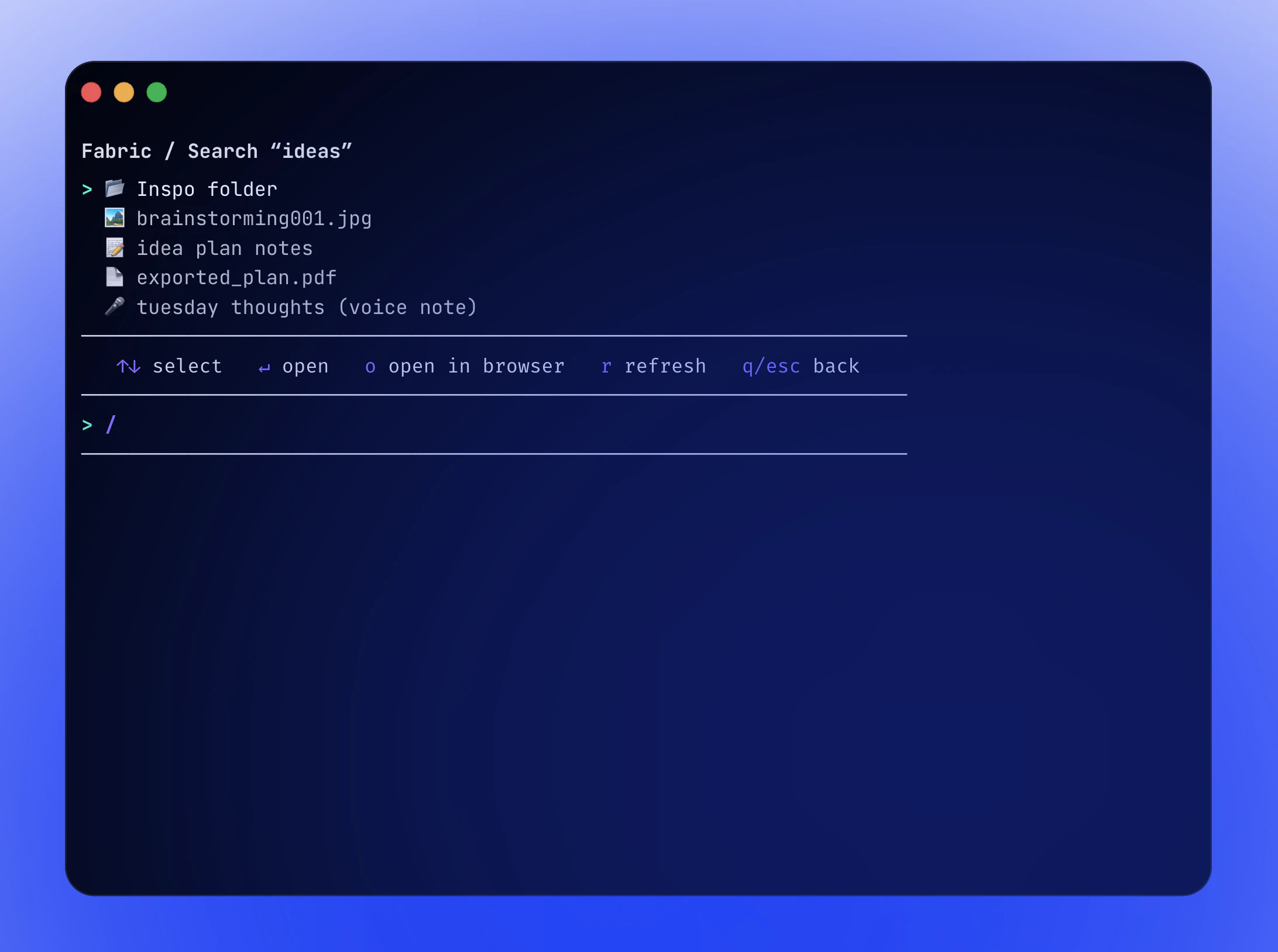 Fabric CLI screenshot 2