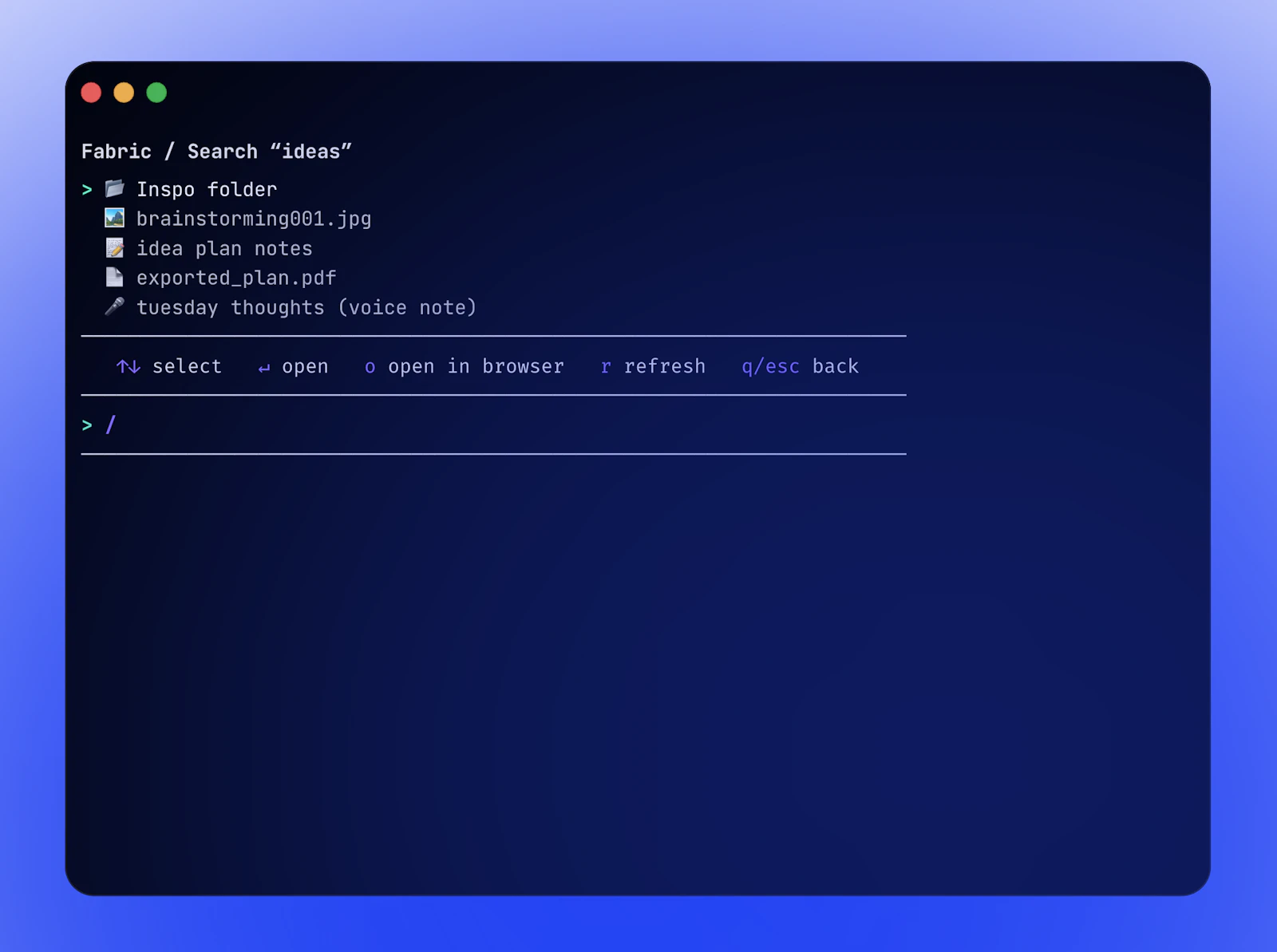 Fabric CLI screenshot 3